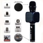 YS 69 Rechargable Wireless Bluetooth Handheld Microphone KTV Karaoke System- Multicolor - Image 3
