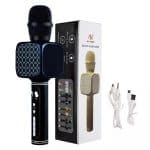 YS 69 Rechargable Wireless Bluetooth Handheld Microphone KTV Karaoke System- Multicolor